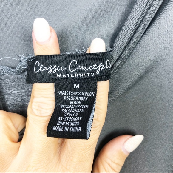 Classic Concepts Maternity Gray Leggings - Picture 3 of 4